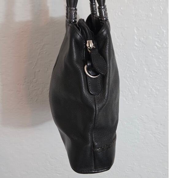 Fossil Leather Shoulder Bag Purse Handbag Black 3 Compartment‎ Lined CLEAN - Picture 9 of 14